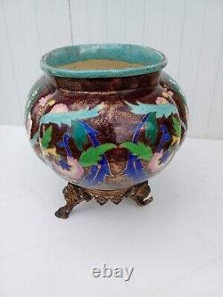 Earthenware Planter Signed Edouard Gilles 19th Century Period