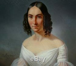 Edme Rousseau Portrait Of A Woman Louis Philippe Hst Nineteenth Century