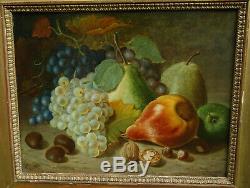 Eh Still Life With Fruit Pears Grapes Epoque Nineteenth Century Second Empire Hsp