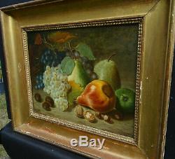 Eh Still Life With Fruit Pears Grapes Epoque Nineteenth Century Second Empire Hsp