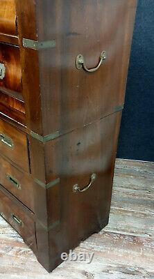 Elegant 19th Century Navy Secretary In Mahogany And Gilded Bronzes