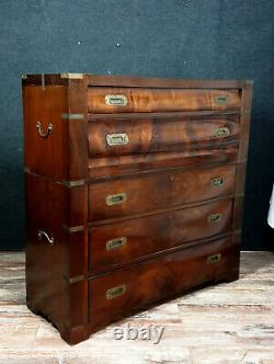 Elegant 19th Century Navy Secretary In Mahogany And Gilded Bronzes