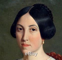 Emile Roumens Portrait Of Woman Louis Philippe Era H / T Nineteenth Century