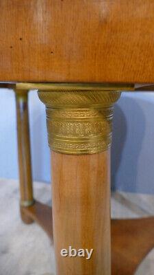 Empire Period Cherry Wood Guéridon Table with Marble Top, Early 19th Century