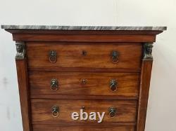 Empire Period Mahogany and Veneer Chest of Drawers 19th Century