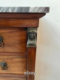 Empire Period Mahogany and Veneer Chest of Drawers 19th Century