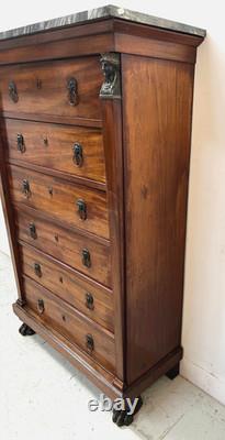 Empire Period Mahogany and Veneer Chest of Drawers 19th Century