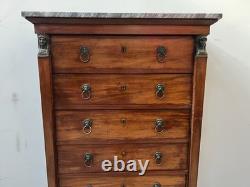 Empire Period Mahogany and Veneer Chest of Drawers 19th Century
