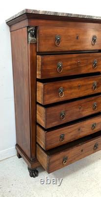 Empire Period Mahogany and Veneer Chest of Drawers 19th Century