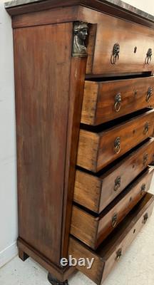 Empire Period Mahogany and Veneer Chest of Drawers 19th Century