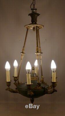 Empire Style Chandelier For Eagles Gilt Bronze And Green Sheet, Time XIX