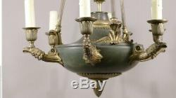 Empire Style Chandelier For Eagles Gilt Bronze And Green Sheet, Time XIX
