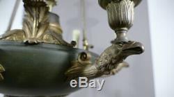 Empire Style Chandelier For Eagles Gilt Bronze And Green Sheet, Time XIX