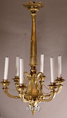 Empire Style Gilt Bronze Candlestick, 19th Century