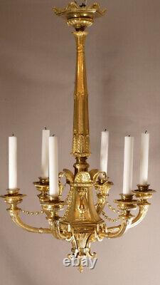 Empire Style Gilt Bronze Candlestick, 19th Century