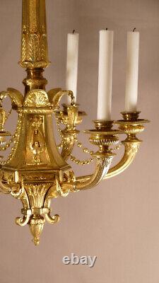 Empire Style Gilt Bronze Candlestick, 19th Century