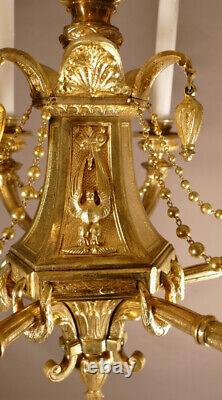 Empire Style Gilt Bronze Candlestick, 19th Century