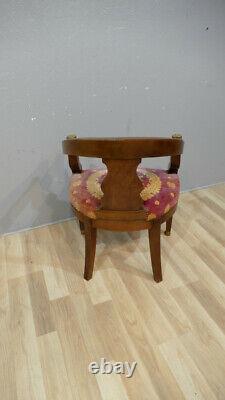 Empire Style Office Armchair In Mahogany And Bronze, Late 19th Century