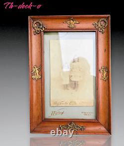 Empire Style Photo Frame Mahogany + Gilded Brass Late 19th Century