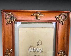 Empire Style Photo Frame Mahogany + Gilded Brass Late 19th Century