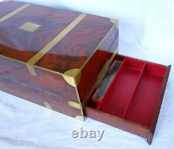 Empire Writing Box In Massive Mahogany And Brass 19th Century