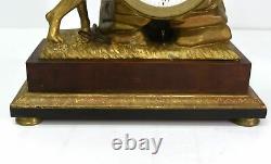 Empire-era Automaton Clock In 19th Century Gilded Wood