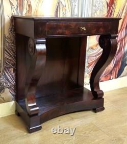 Empire-period mahogany console with one drawer, 19th century