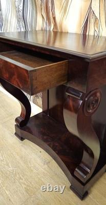 Empire-period mahogany console with one drawer, 19th century