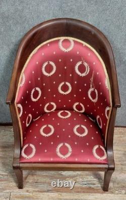 Empire-style gondola armchair in mahogany, 19th century