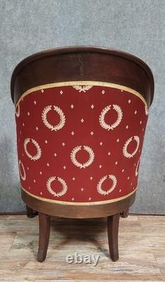 Empire-style gondola armchair in mahogany, 19th century