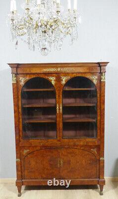 Empire style library in Amboyna burl, late 19th century around 1880