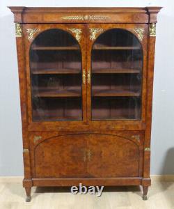 Empire style library in Amboyna burl, late 19th century around 1880