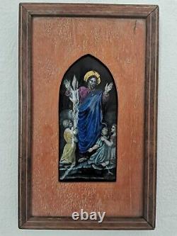 Enamel Plate Of Limoges, The Blessing Christ, Epoch XIX