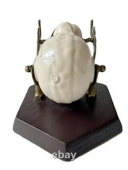 Encrier À Bascule Siphoïd J-l Paris Porcelaine Époque Xixème Antique Inkwell