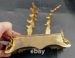 Encrier Bronze Dore Decor Angelots Epoque Napoleon III Inkwell Gilt Xixeme