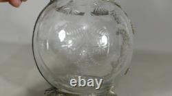 Engraved Crystal Ewer with Filigree Silver-Plated Metal Mount, 19th Century