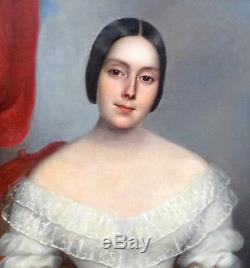 Excellent Portrait Of A Woman Louis Philippe H / T Nineteenth School Romantic
