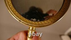 Face To Hand, Mirror, Golden Bronze, Charles X Empire Era, Early Xixth
