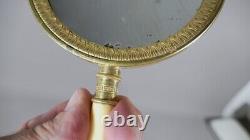 Face To Hand, Mirror, Golden Bronze, Charles X Empire Era, Early Xixth