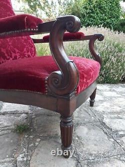 Fauteuil Era (or Style) Charles X, Nineteenth Century, Mahogany