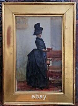 Félix-joseph Barrias 1822/1907 Oil On Panel Young Woman Era Xixth