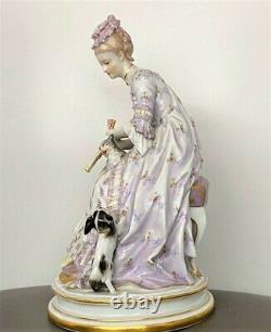 Figure In Meissen Porcelain Woman Reading Era Late Nineteenth Century