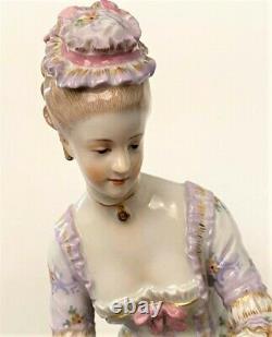 Figure In Meissen Porcelain Woman Reading Era Late Nineteenth Century