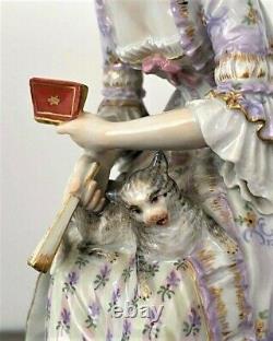 Figure In Meissen Porcelain Woman Reading Era Late Nineteenth Century