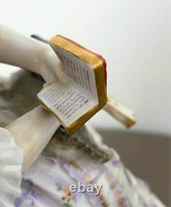 Figure In Meissen Porcelain Woman Reading Era Late Nineteenth Century