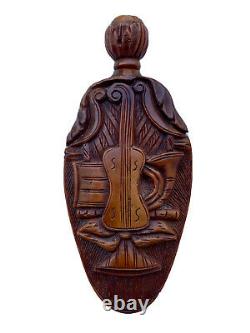 Fiole Tabatière Corozo Sculpté Instruments Music Popular Art Epoque XIX Ème