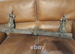 Fireplace Bar Front Antique Cast Iron Black Wrought Iron Late 19th Century