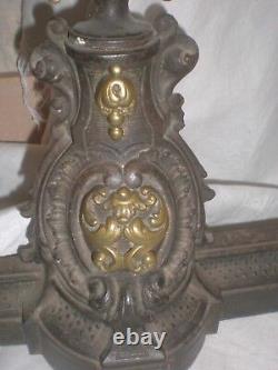 Fireplace Bar Front Antique Cast Iron Black Wrought Iron Late 19th Century