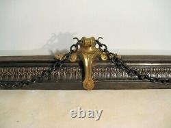 Fireplace Front In Cast Iron And Bronze Winged Lions Era Xixth Century