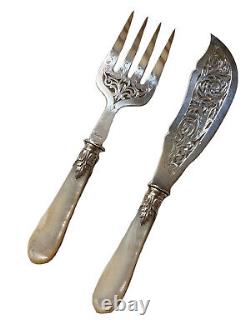 Fish Cutlery Silver & Mother-of-pearl Service France & Table Art Époque Xixème